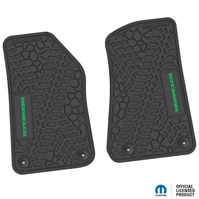 18-24 Jeep JL 2 Dr Front -Tire Tread/Scorched Earth Scene w/ Wrangler Insert - Black w/ Green Insert