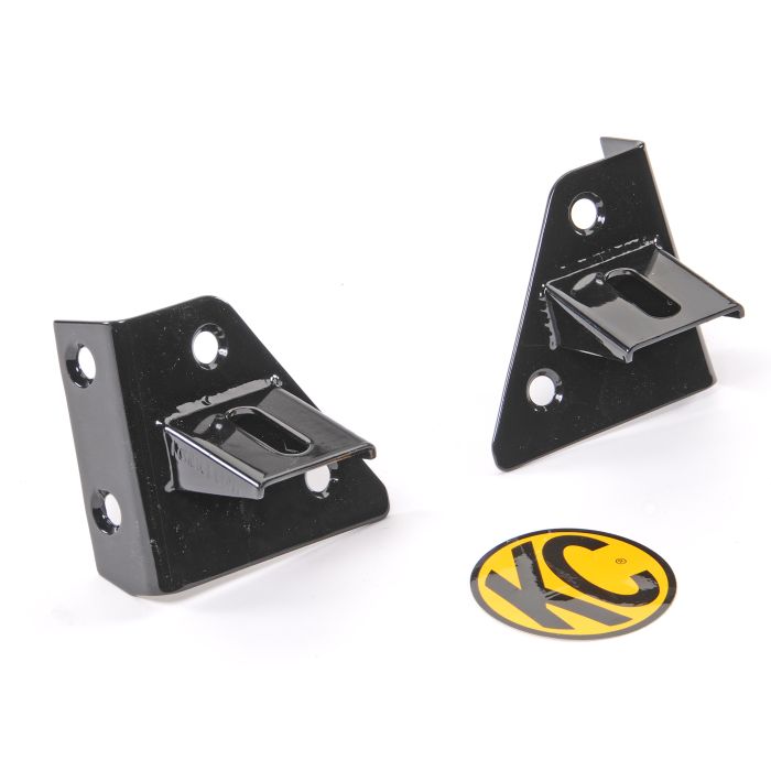 KC HiLiTES 7321 Windshield Light Mount Brackets in Black for 76-95 Jeep CJ & Wrangler YJ