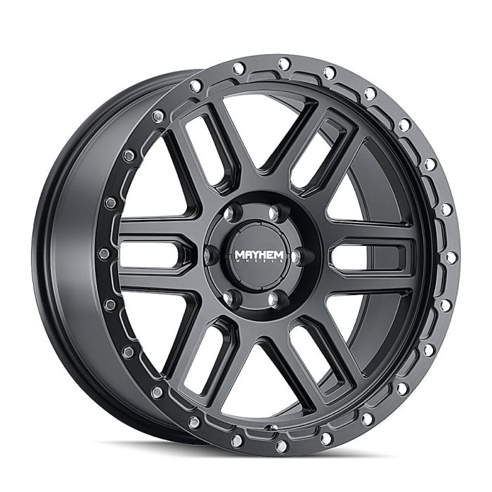 MAYHEM DELTA 8304 MATTE BLACK W/MATTE BLACK LIP 17X9 5-127 -12MM 78.1MM