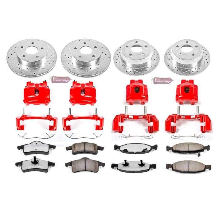 Power Stop KC2148-36 Front & Rear Z36 Extreme Performance Truck & Tow Brake Kit with Calipers for 99-02 Jeep Grand Cherokee WJ with Teves Calipers