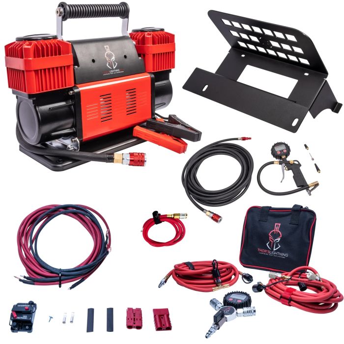 12V True Dual Portable Air Compressor Ultimate Bundle for Jeep JKU - Silver - ULT001BDK