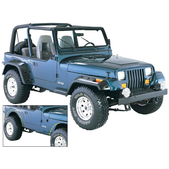 Bushwacker 10909-07 Cut-Out Fender Flares for 87-95 Jeep Wrangler YJ