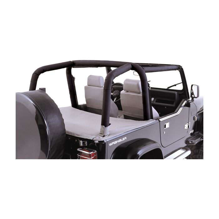 OMIX-ADA 13612.15 Roll Bar Cover Kit in Black Denim for 97-02 Jeep Wrangler TJ
