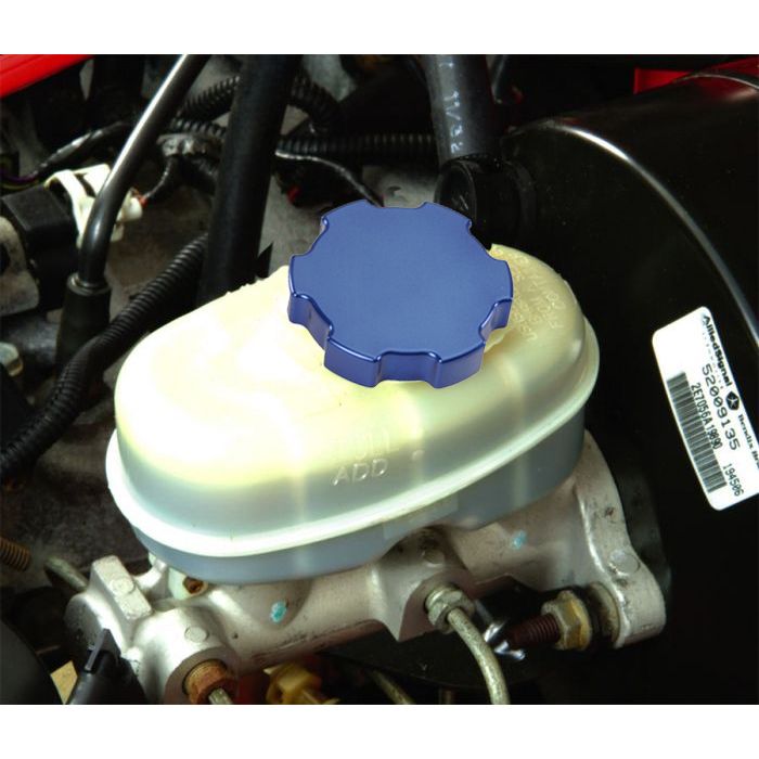 BILLET BRAKE MASTER CYL CAP-TJ-BLUE