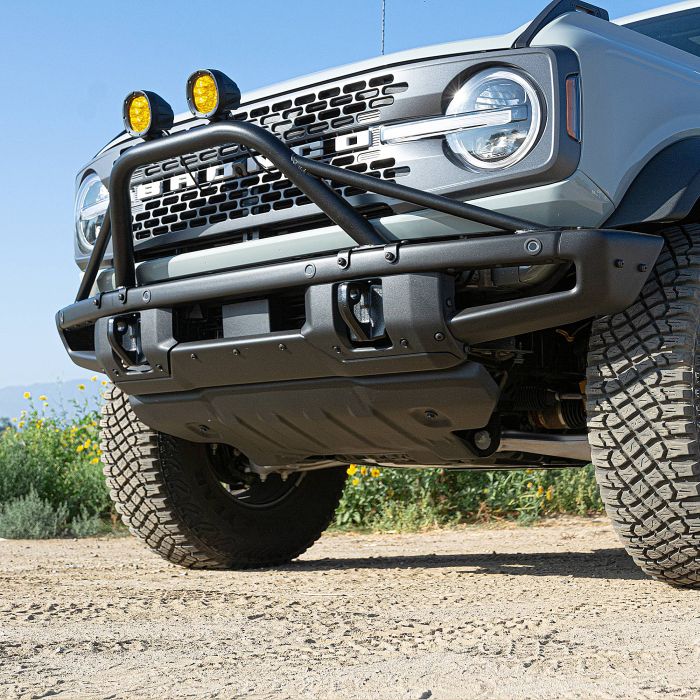 ZROADZ  2021-2023 Ford Bronco Prerunner Baja Bar (Mid-Length Hoop) LED Kit Includes (2) 4 inch Round Amber ZROADZ LED Pod Lights