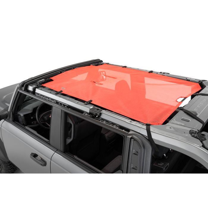 MSP BRONCO 4D RED MESH BIMINI W WIND HDR