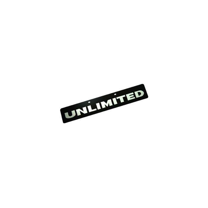 UNLIMITED LOGO ON BLACK LICENSE PLATE