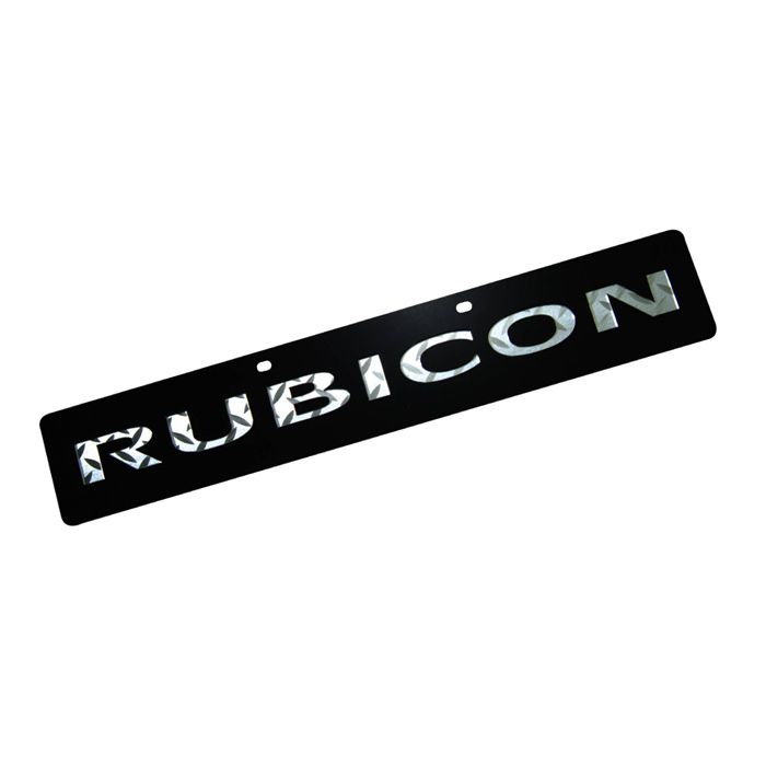RUBICON LOGO ON BLACK LICENSE PLATE