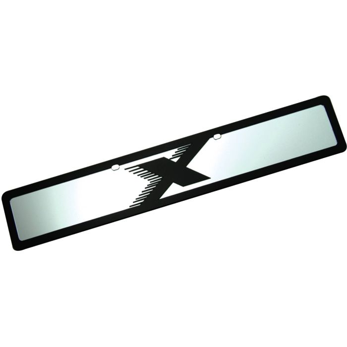 WRANGLER X LOGO ON BLK LICENSE PLATE