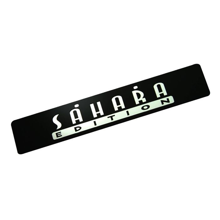 SAHARA LOGO ON BLACK LICENSE PLATE