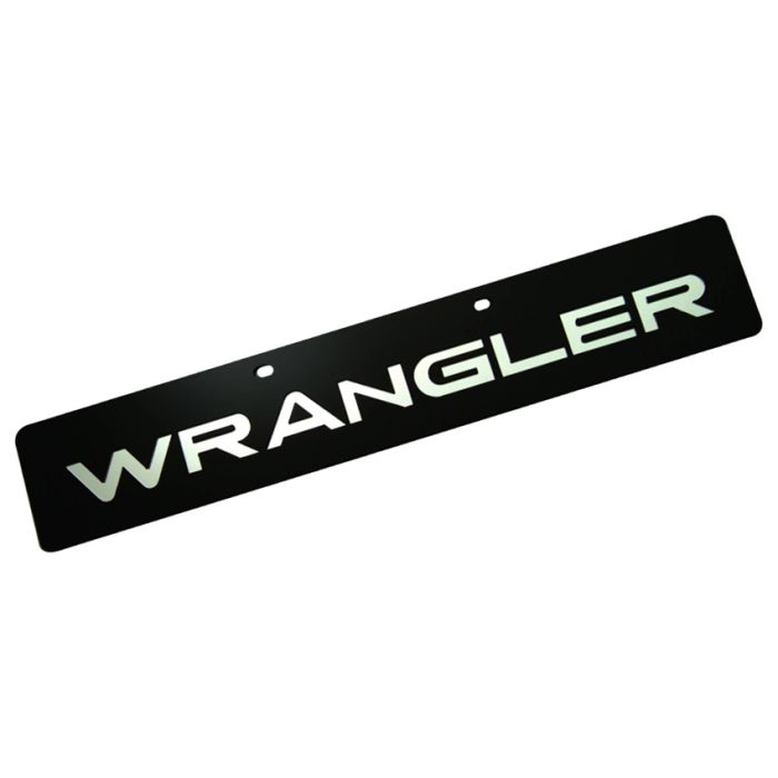 WRANGLER LOGO ON BLACK LICENSE PLATE