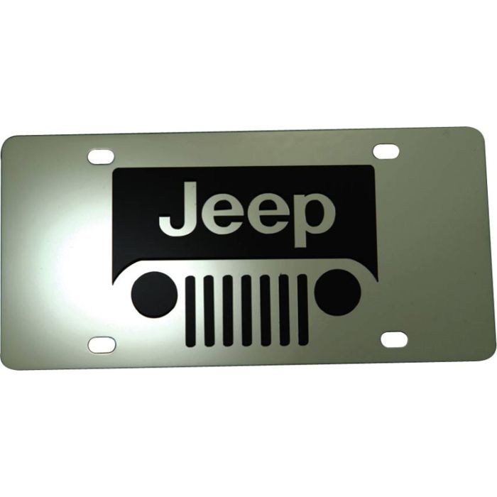 POLISHED JEEP GRILLE LICENSE PLATE