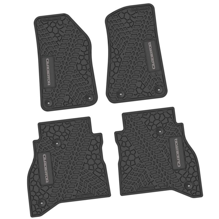 20-24 Jeep Gladiator Front and RearTire Tread/Scorched Earth Scene w/ Gladiator Insert - Black w/ Silver Insert