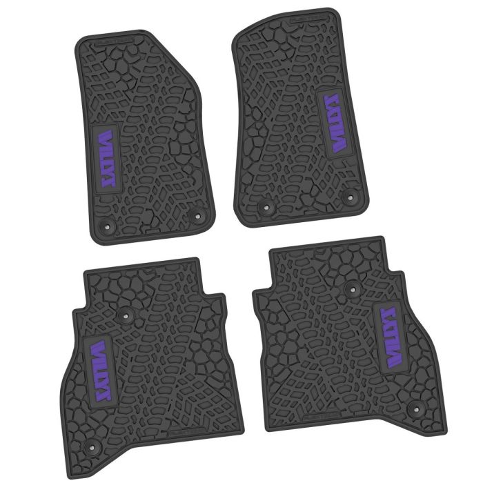20-24 Jeep Gladiator Front and RearTire Tread/Scorched Earth Scene w/ Willys Insert - Black w/ Purple Insert