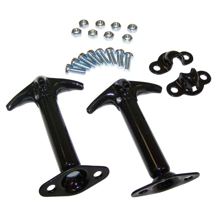 HOOD LATCH SET 42-95 JEEP BLACK PAIR