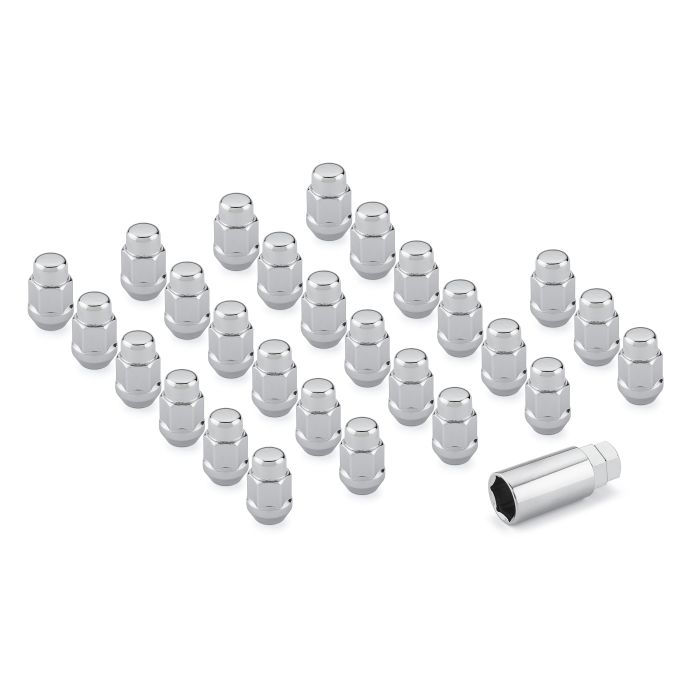 Lynx 27 Piece Classic Acorn Style Wheel Lug Nut Kit for 21-22 Ford Bronco - Chrome
