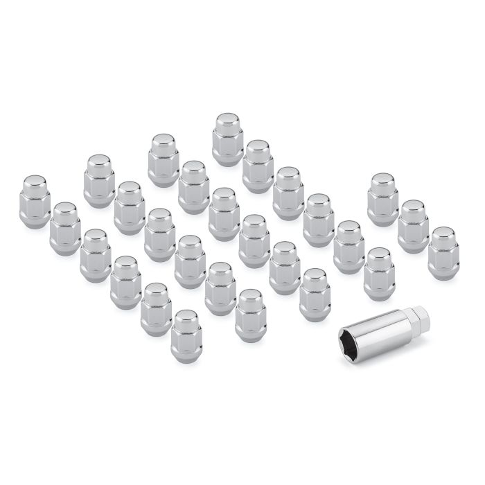 Lynx 27 Piece Classic Acorn Style Wheel Lug Nut Kit for 21-22 Ford Bronco - Chrome