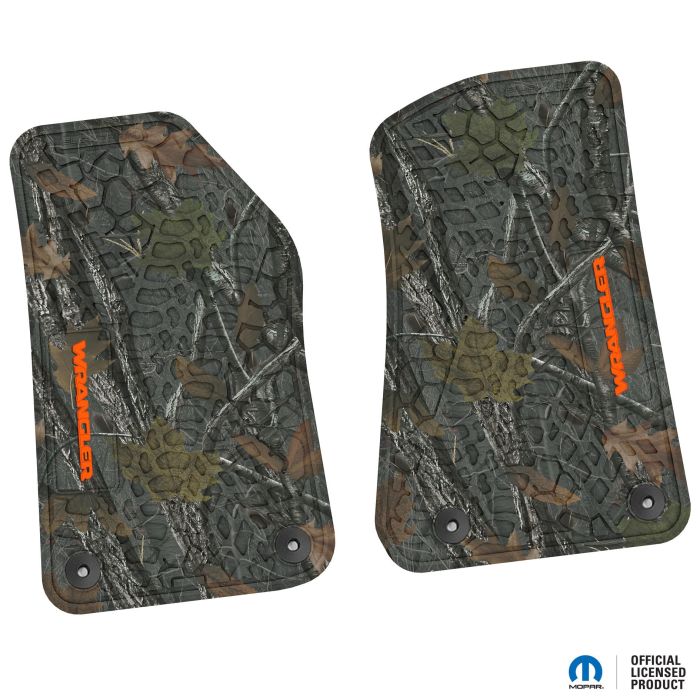 18-24 Jeep JL 2 Dr Front -Tire Tread/Scorched Earth Scene w/ Wrangler Insert - Rugged Woods w/ Orange insert