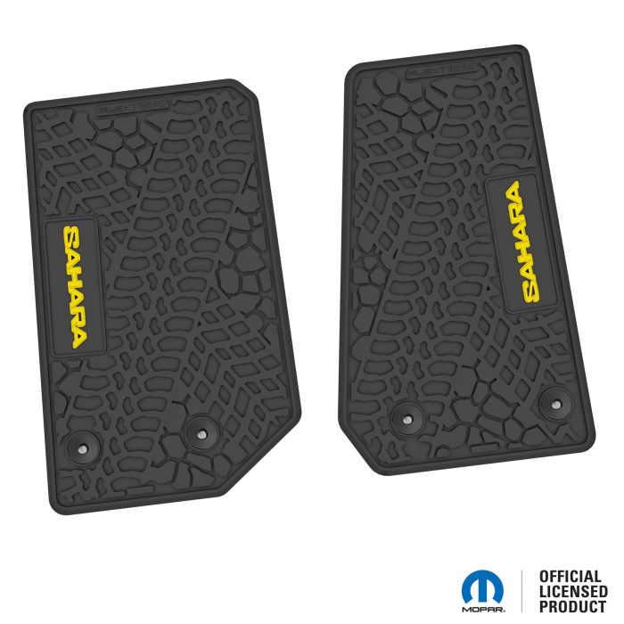 14-18 Jeep JK 2 Dr Front -Tire Tread/Scorched Earth Scene w/ Sahara Insert - Black w/ Yellow Insert