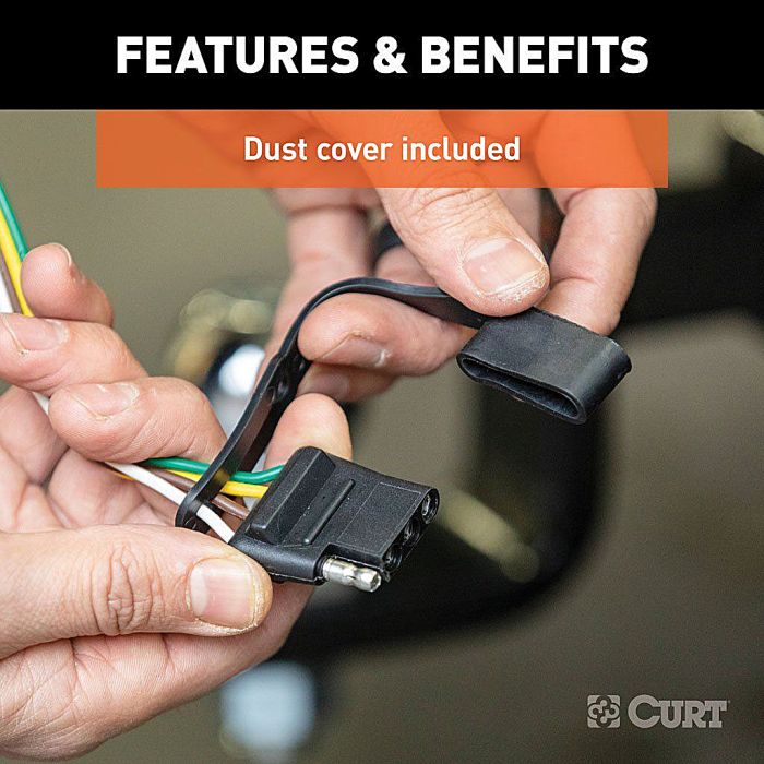 CURT  Custom Wiring Harness, 4-Way Flat Output for 21-25 Ford Bronco 