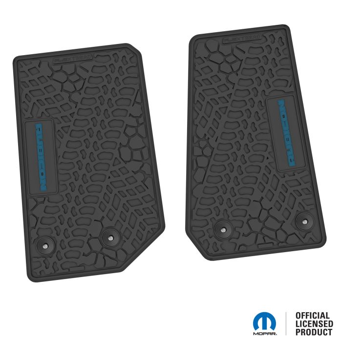 14-18 Jeep JK 2 Dr Front -Tire Tread/Scorched Earth Scene w/ Rubicon Insert - Black w/ Dark Blue Insert