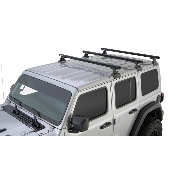 Rhino-Rack  3-Bar Backbone Roof Rack with Quick Mount Legs for 18-19 Jeep Wrangler Unlimited JL 4-Door w/ Hardtop