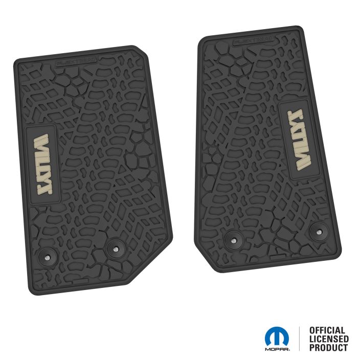 14-18 Jeep JK 2 Dr Front -Tire Tread/Scorched Earth Scene w/ Willys Insert - Black w/ Tan Insert