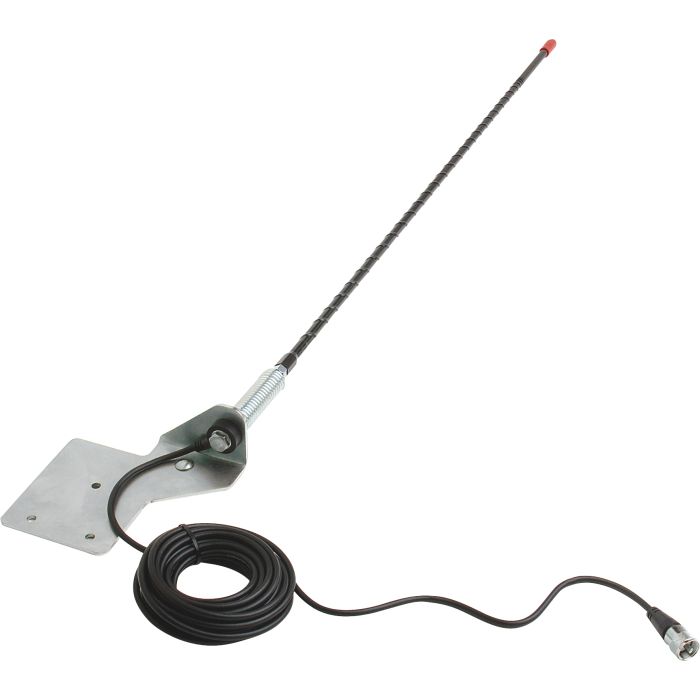 Quadratec  Stainless Steel CB Antenna Mount with CB Antenna for 76-02 Jeep CJ & Wrangler - Rear Passenger Mount