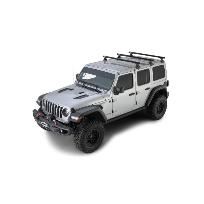 Rhino-Rack  3-Bar Backbone Roof Rack with Quick Mount Legs for 18-20 Jeep Wrangler JL Unlimited with Hardtop