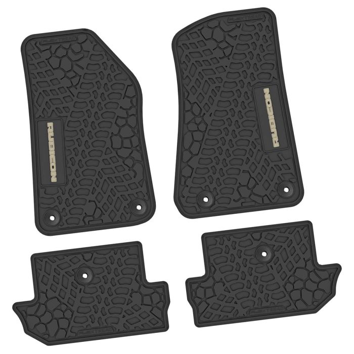 18-24 Jeep JL 2 Dr Front and RearTire Tread/Scorched Earth Scene w/ Rubicon Insert - Black w/ Tan Insert