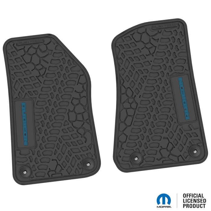 18-24 Jeep JL 2 Dr/Gladiator Front -Tire Tread/Scorched Earth Scene w/ Rubicon Insert - Black w/ Dark Blue Insert