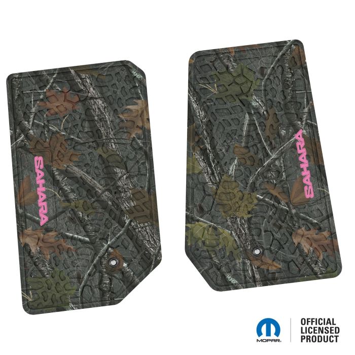 07-13 Jeep JK 2 Dr Front -Tire Tread/Scorched Earth Scene w/ Sahara Insert - Rugged Woods w/ Pink insert