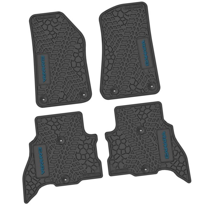 21-24 Jeep 4xe Front and RearTire Tread/Scorched Earth Scene w/ Sahara Insert - Black w/ Dark Blue Insert