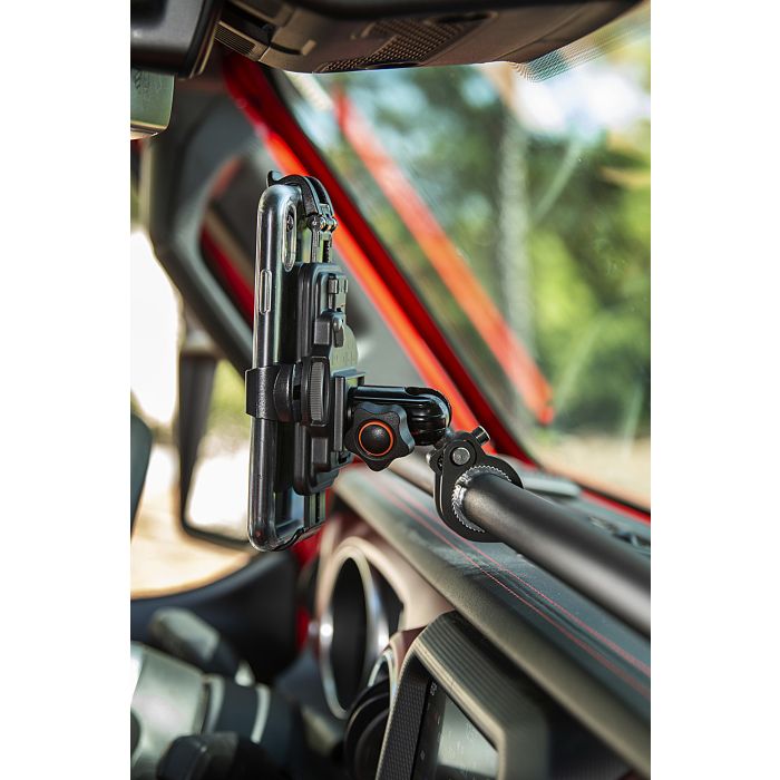 Rugged Ridge  Universal Mobile Device Mounts for 18-21 Jeep Wrangler JL & 20-21 Gladiator JT with Rugged Ridge Gear-Vise Dash Bar