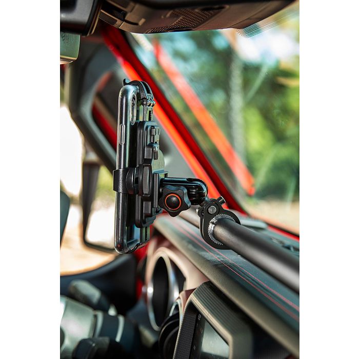 Rugged Ridge  Universal Mobile Device Mounts for 18-21 Jeep Wrangler JL & 20-21 Gladiator JT with Rugged Ridge Gear-Vise Dash Bar