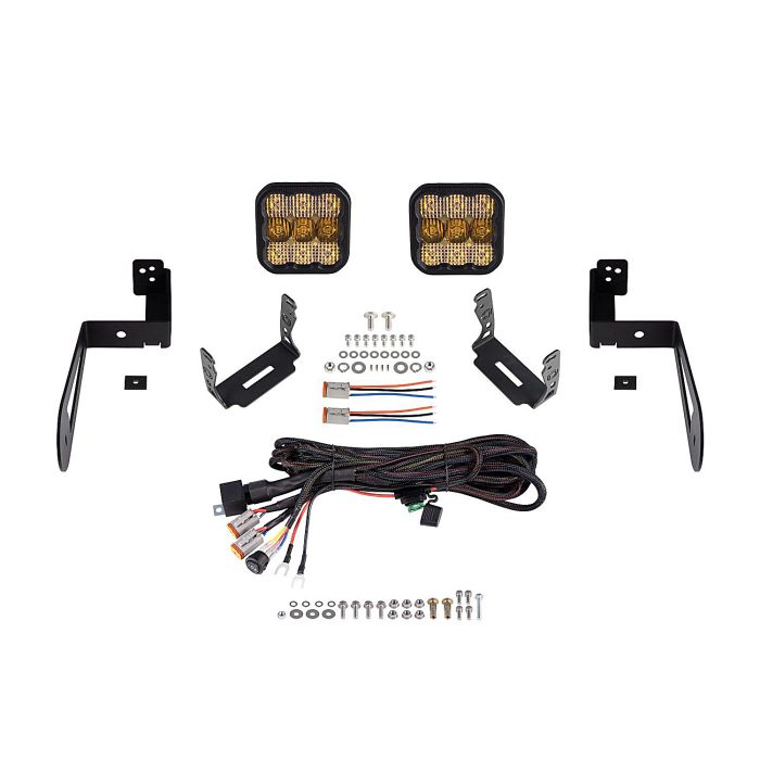 Diode Dynamics DD7284 SS5 CrossLink Bumper Sport Combo Yellow Pod Light Kit  for 07-18 Jeep Wrangler JK