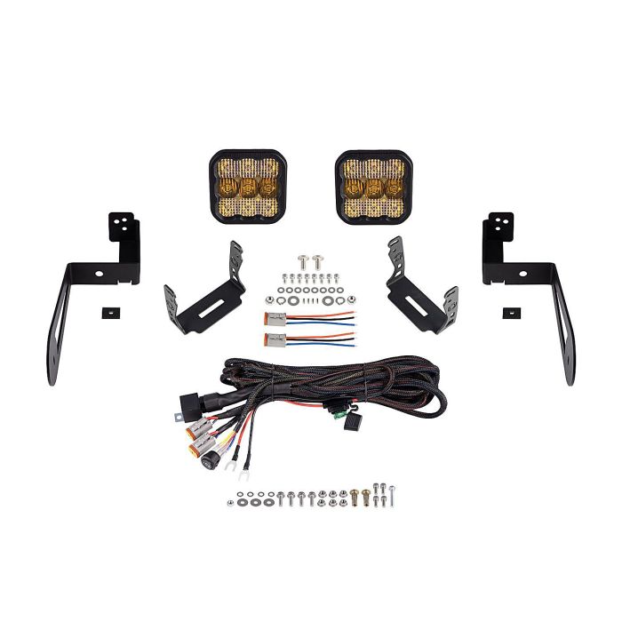 Diode Dynamics DD7284 SS5 CrossLink Bumper Sport Combo Yellow Pod Light Kit  for 07-18 Jeep Wrangler JK