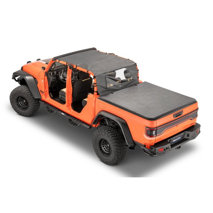 Bimini Top Plus /Windstopper Combo,2020-current Jeep JT Gladiator 4Dr, Black Diamond