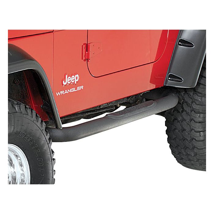TUBULAR SIDE STEPS 87-95 YJ TEXT BLACK