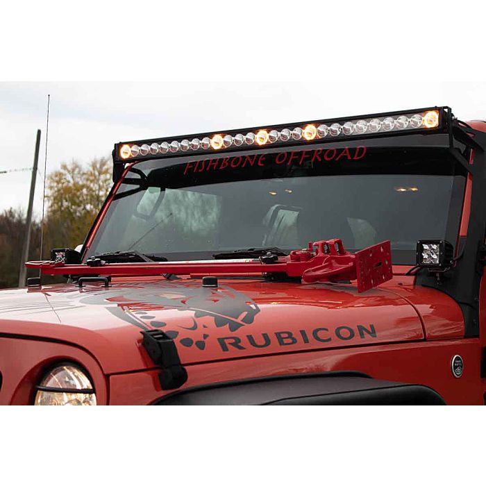 Fishbone Offroad FB31317 Hood Mounted Hi-Lift Jack Mount for 07-22 Jeep Wrangler JK, JL & Gladiator JT