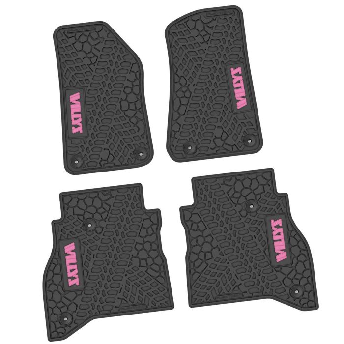 20-24 Jeep Gladiator Front and RearTire Tread/Scorched Earth Scene w/ Willys Insert - Black w/ Pink Insert