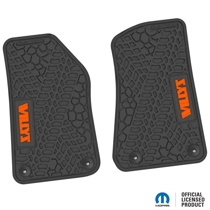 18-24 Jeep JL 2 Dr/Gladiator Front -Tire Tread/Scorched Earth Scene w/ Willys Insert - Black w/ Orange Insert