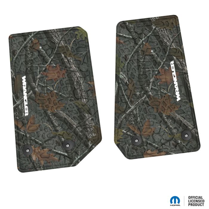 14-18 Jeep JK 2 Dr Front -Tire Tread/Scorched Earth Scene w/ Wrangler Insert - Rugged Woods w/ White insert
