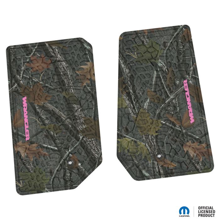 07-13 Jeep JK 2 Dr Front -Tire Tread/Scorched Earth Scene w/ Wrangler Insert - Rugged Woods w/ Pink insert