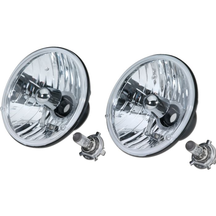 Rampage Products 5089925 Rampage H4 MSR Headlight Conversion Kit for 58-86 Jeep CJ with 12 volt system and 97-06 Jeep Wrangler TJ & Unlimited