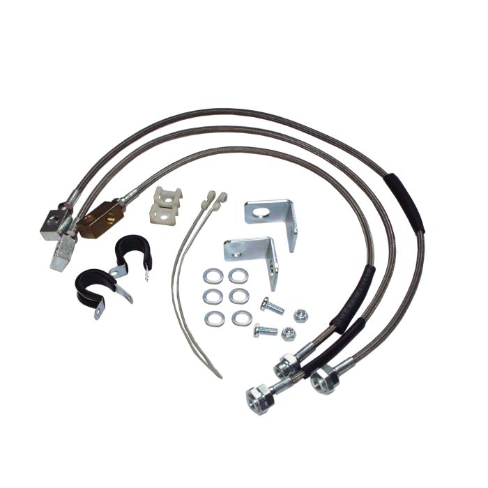 Crown Automotive RT31015 Stainless Steel Brake Hose Kit for 87-06 Jeep Wrangler YJ & TJ; 84-01 Cherokee XJ and 93-98 Grand Cherokee ZJ 
