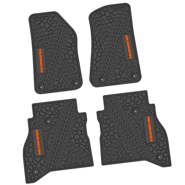 20-24 Jeep Gladiator Front and RearTire Tread/Scorched Earth Scene w/ Rubicon Insert - Black w/ Orange Insert