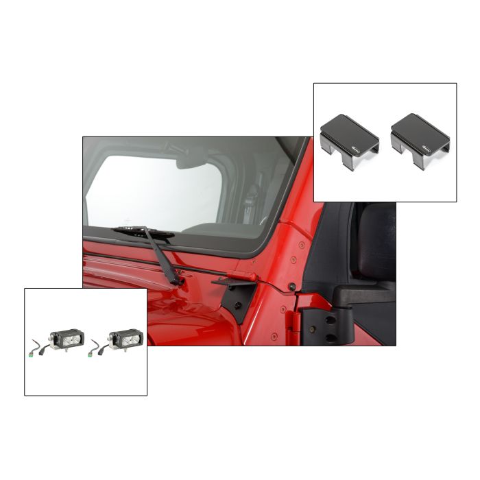 Quadratec  Ultimate Windshield Light Pod Combo for 97-06 Jeep Wrangler TJ