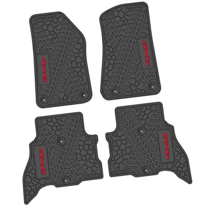 21-24 Jeep 4xe Front and RearTire Tread/Scorched Earth Scene w/ 4xe Insert - Black w/ Red Insert