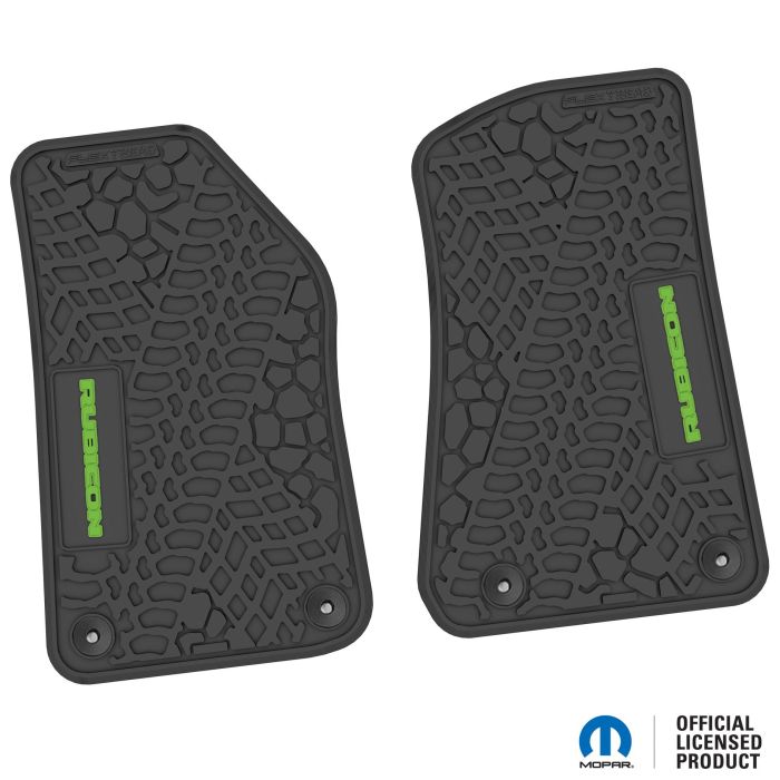 18-24 Jeep JL 2 Dr/Gladiator Front -Tire Tread/Scorched Earth Scene w/ Rubicon Insert - Black w/ Lime Insert